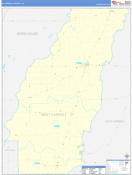 W. Carroll Parish (County) Basic Wall Map